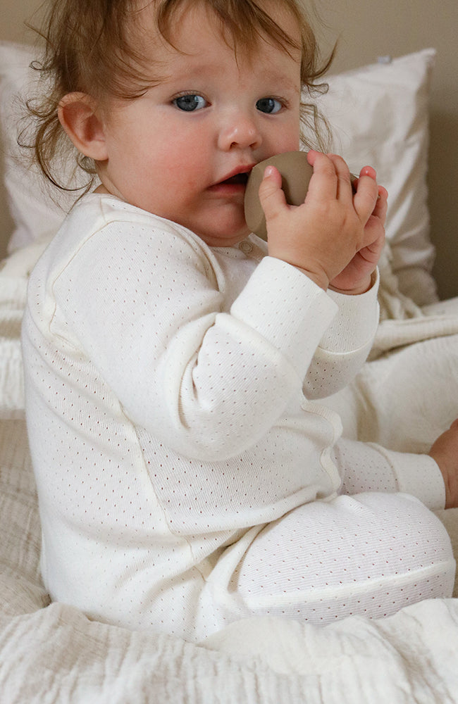 Baby Suit - Offwhite Pointelle Serendipity Organics Onepiece