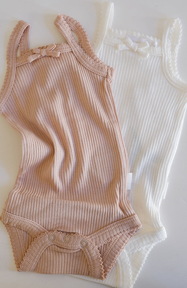 Rib Singlet Bodysuit - Dusky Rose Jamie Kay Body