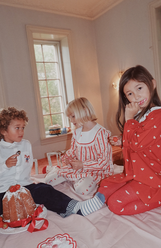 Ellen Dress - Poppy Red/Soft White