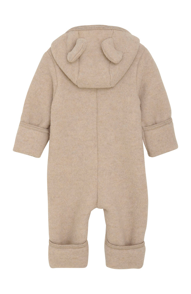 Pram Suit Ears Wool Fleece - Camel Melange