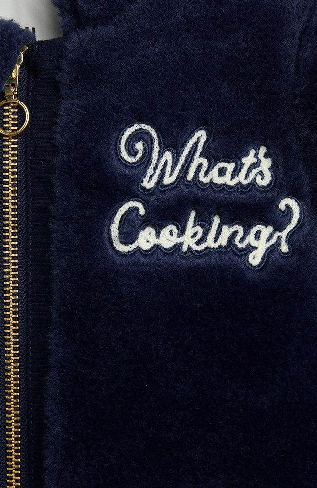 What's Cooking Faux Fur Baby Overall - Navy