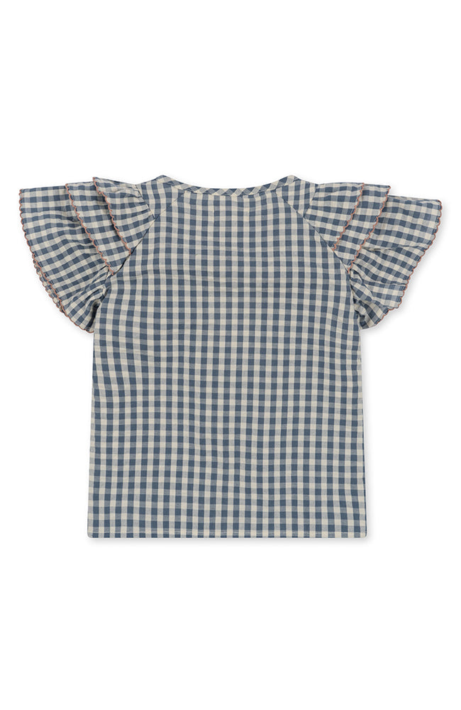 Kim Frill Shirt - Captains Blue Check Konges Slöjd Blus