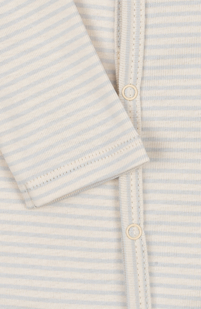 Fio Onesie - Tea Stripe Gray Dawn Fanga Fontana onesie