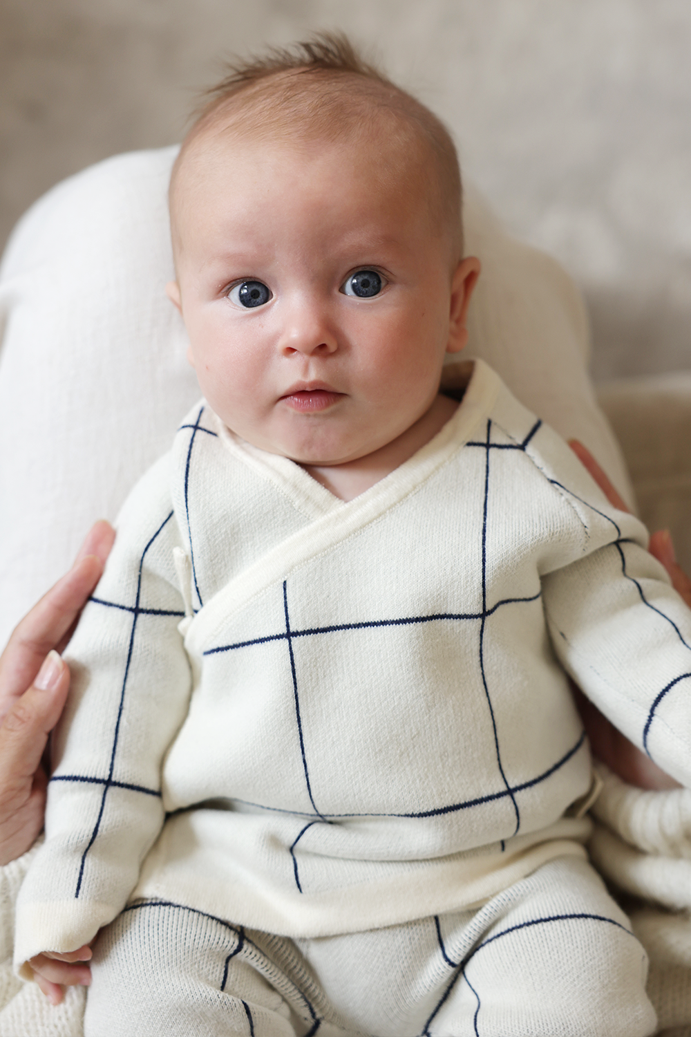 Wrap Cardigan - Navy/Cream Poppedi Cardigan