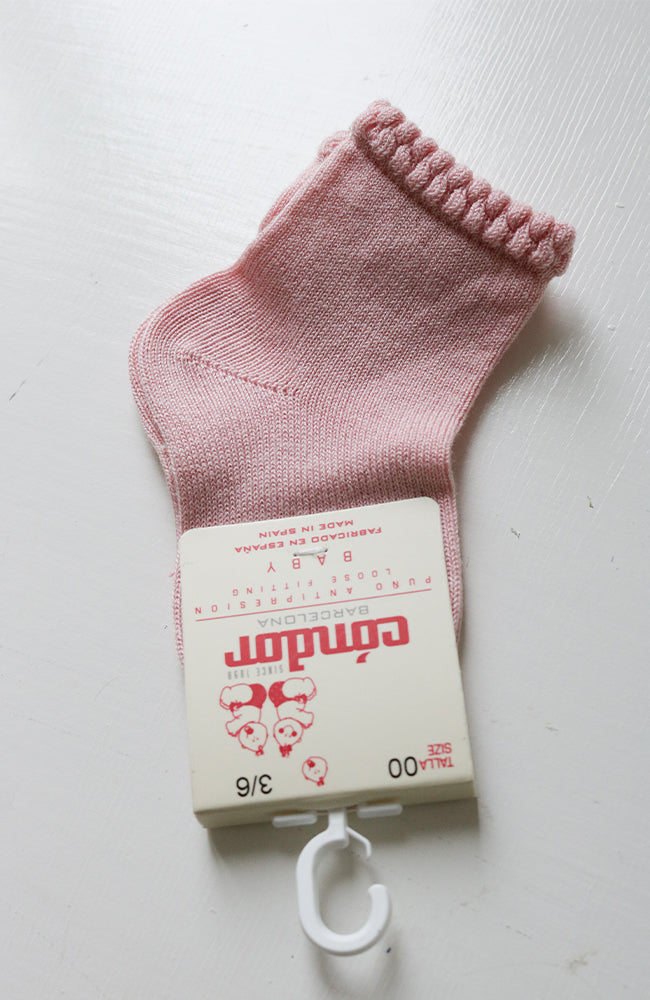 Short Socks w/ Patterned Cuff - Pale Pink Condor Strumpor