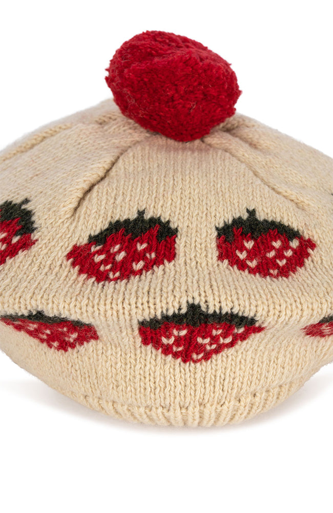 Belou Knit Beret - Strawberry Konges Slöjd mössa