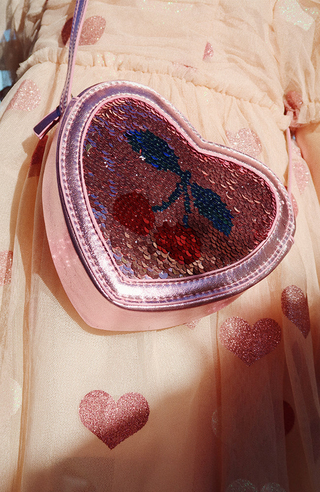 Tut Heart Sequin Bag - Rose