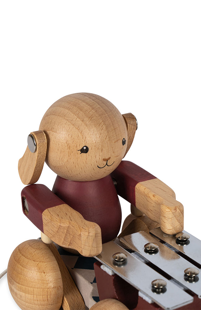 Wooden Pull Bunny Music - Bell red Boy