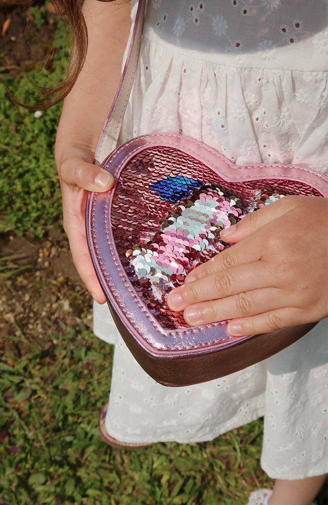 Tut Heart Sequin Bag - Rose