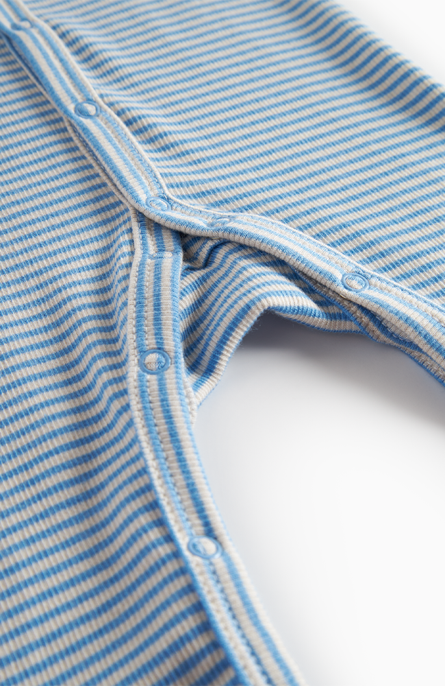 Rena Modal Fine Rib Romper - Blue Stripe MarMar Copenhagen onesie