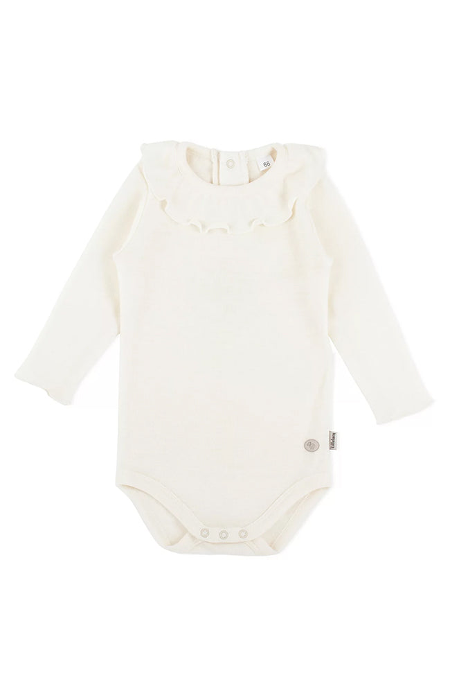 Merino Body w Frill Collar - White