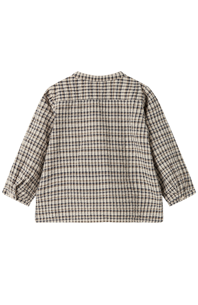 Totoro Seersucker Check Top Baby - Pilot Navy Check MarMar Copenhagen Skjorta