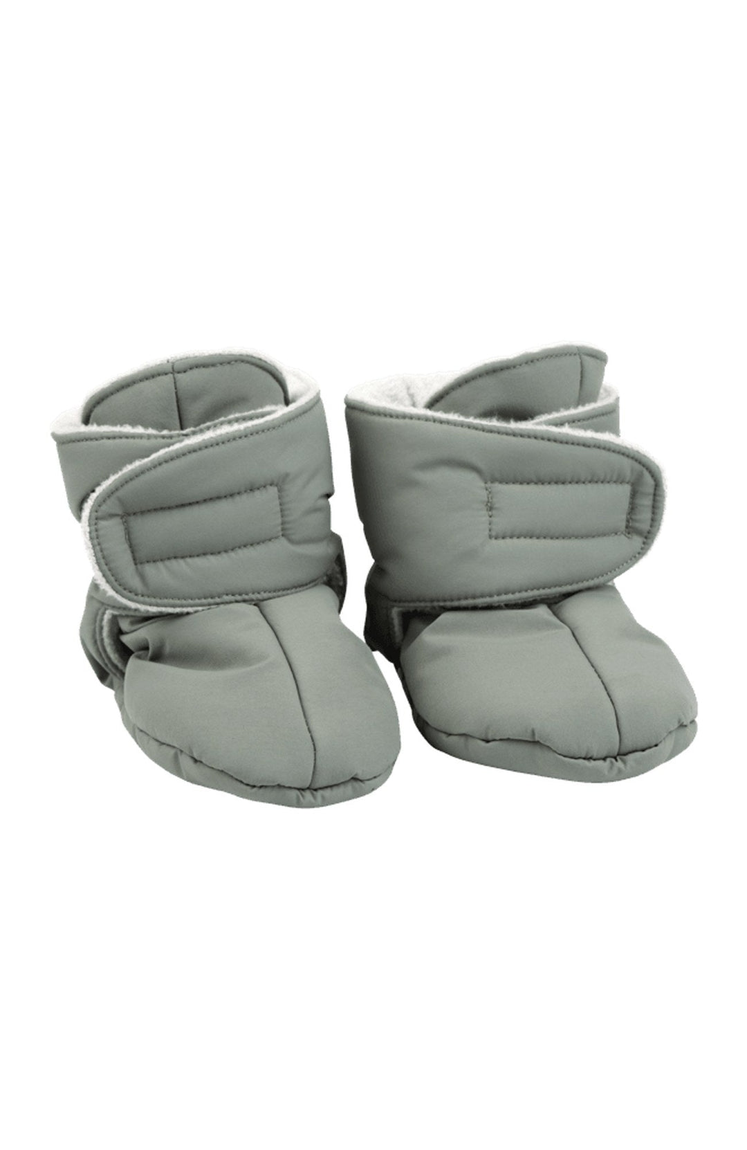 Voksi Baby Booties i Meadow Green med kardborreband och fleecekant