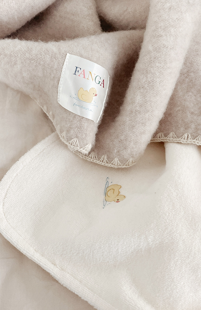 Erba Baby Blanket - Oatmeal Melange Fanga Fontana filt