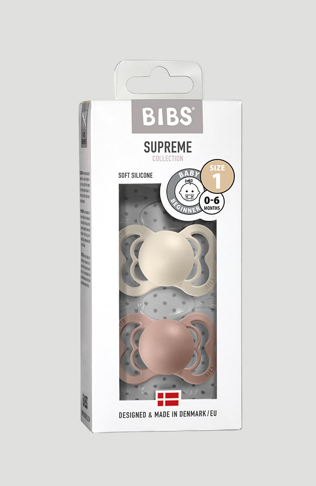 Supreme 2-pack Ivory/Blush Bibs Napp