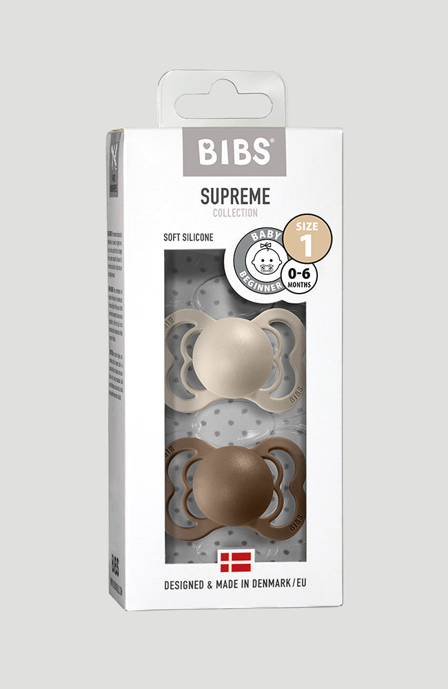 Supreme 2-pack Vanilla/Dark Oak Bibs Napp