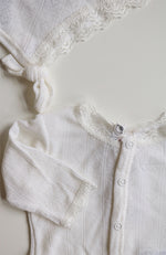Ull/Silk Onepiece w/ Lace - Nature white