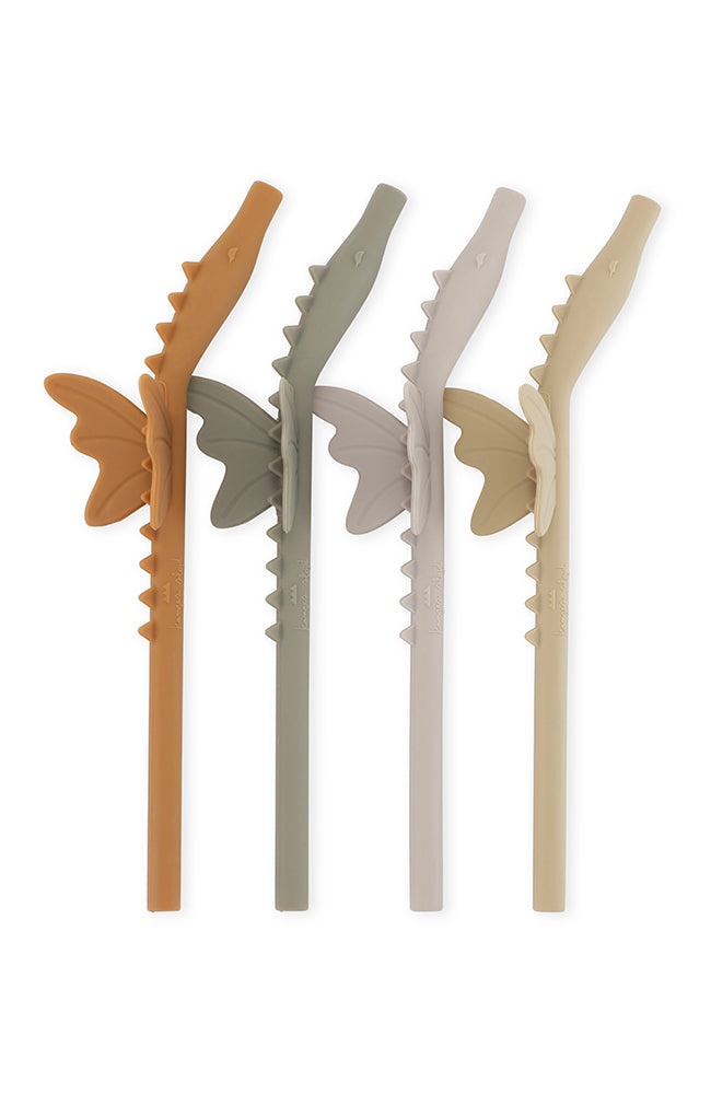 4-pack Silicone Sip Straw Dragon - Caramel Mix