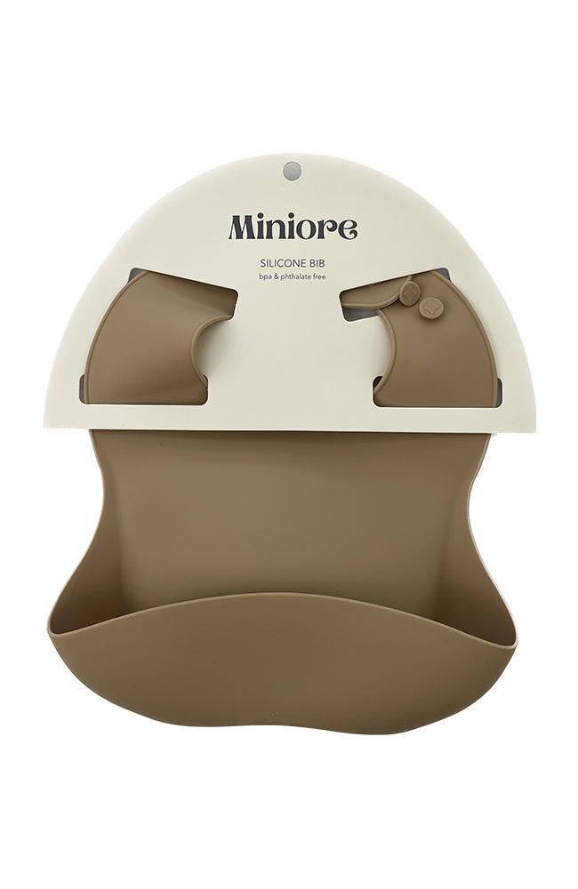 Silicone Bib - Warm Taupe Miniore Äta & dricka