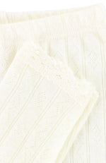 Ull/Silk Leggings w/ Lace - Nature white