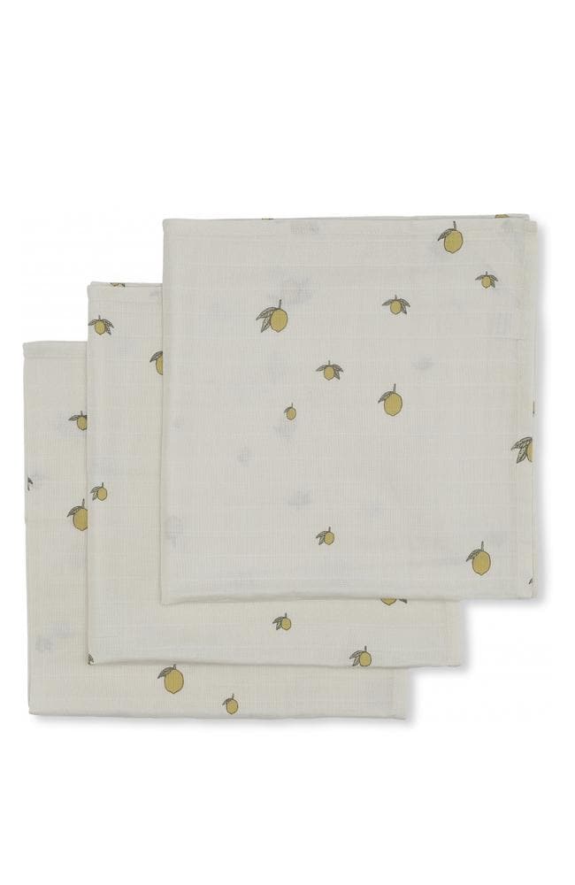 3-pack Muslin Cloth - Lemon Konges Slöjd filt