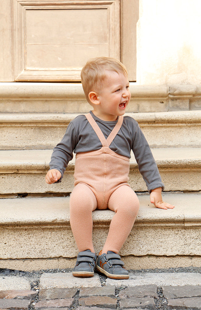 Footed Tights With Braces - Light Brown Silly Silas Tights