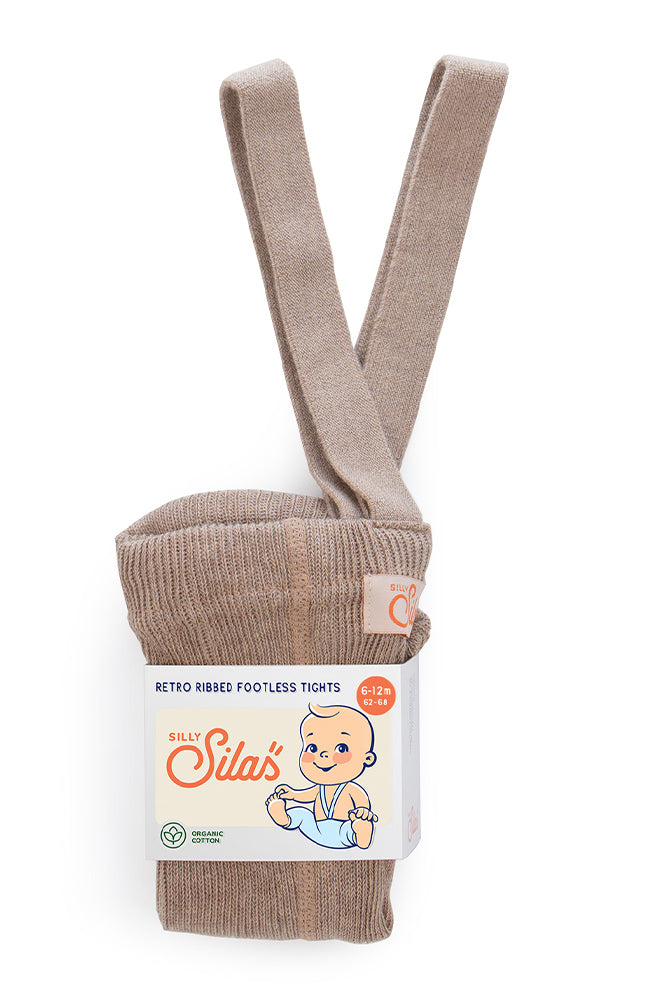 Footless Tights With Braces  - Peanut Blend Silly Silas Tights