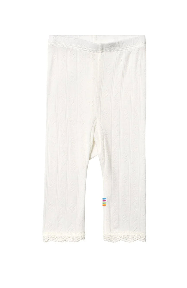 Ull/Silk Leggings w/ Lace - Nature white Joha Leggings