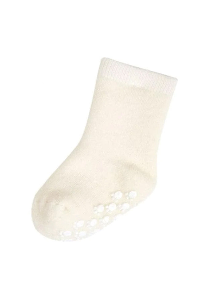 Wool Socks w.anti-slip - Off White Joha Skor